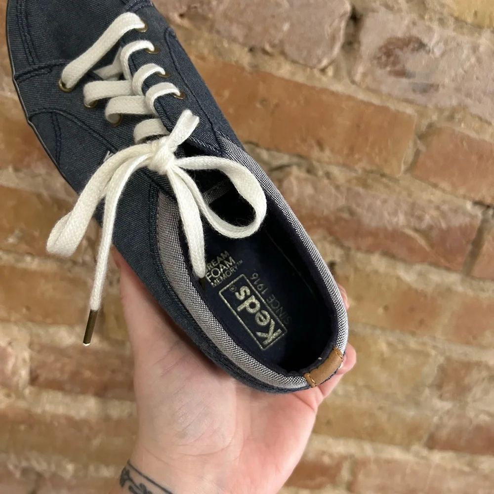 Keds Women's Centre II Chambray Denim Blue Sneakers - Picture 7 of 8